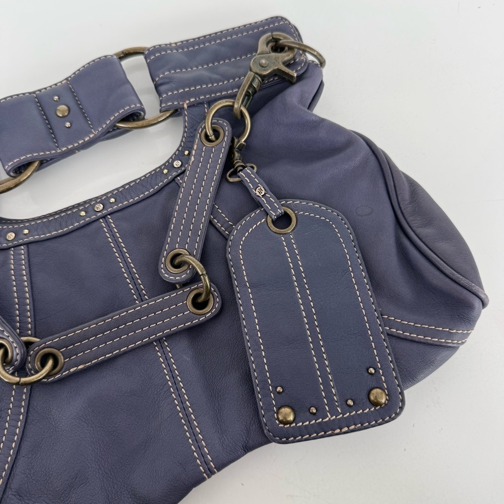 Blue-Violet Leather Women's Bag